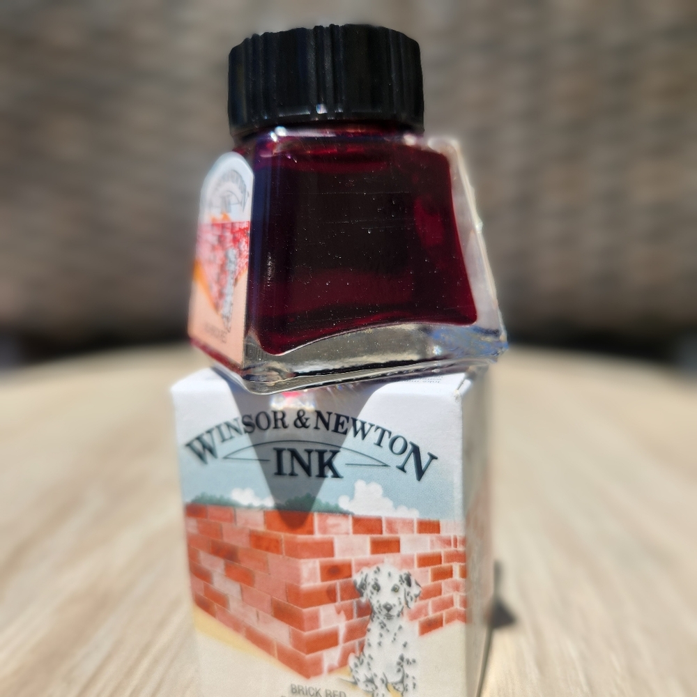 Winsor & Newton Drawing Ink 14ml Bottle Brick Red Shimmer NEW Art Supplies Can b